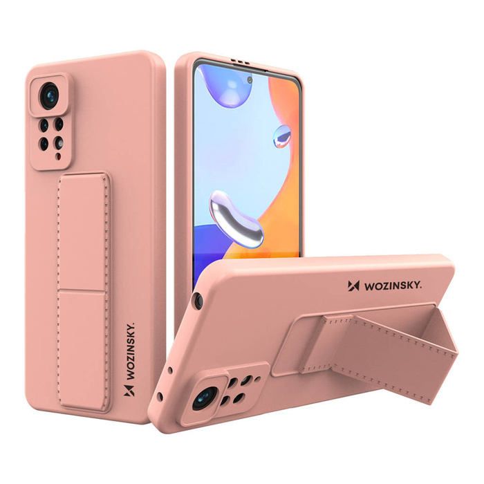 Wozinsky Kickstand Case Flexibilní silikonový kryt stojanu Xiaomi Poco X4 Pro 5G Pink