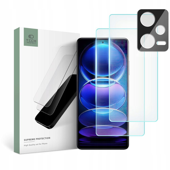 Tempered Glass TECH-PROTECT SUPREME SET XIAOMI REDMI NOTE 12 PRO CLEAR