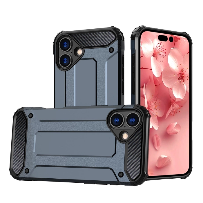 Hybrid Armor Panzerhülle für iPhone 16 – Blau