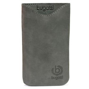 Case BUGATTI Skinny Universal M Grey Leather cover