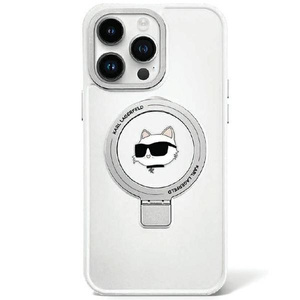 Funda Karl Lagerfeld KLHMP15MHMRSCHH iPhone 15 Plus 6.7" blanco/blanco durocase Cabeza de Choupette de pie de anillo MagSafe Case