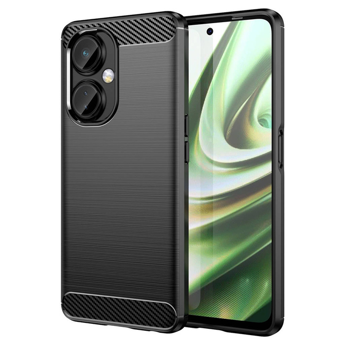 Custodia Carbon Case per OnePlus Nord CE 3 cover in carbonio flessibile in silicone nero