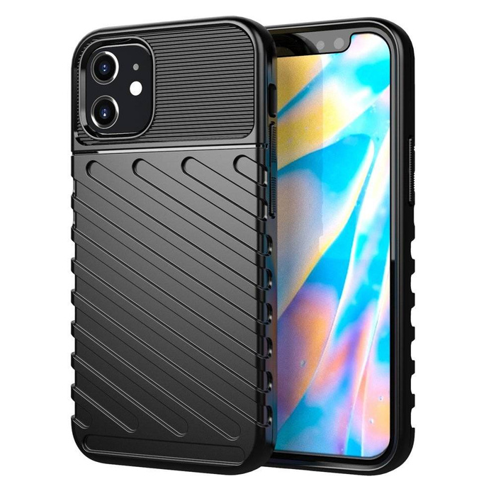 Thunder Case flexibilní pancéřový pouzdro kryt iPhone 12 mini černý