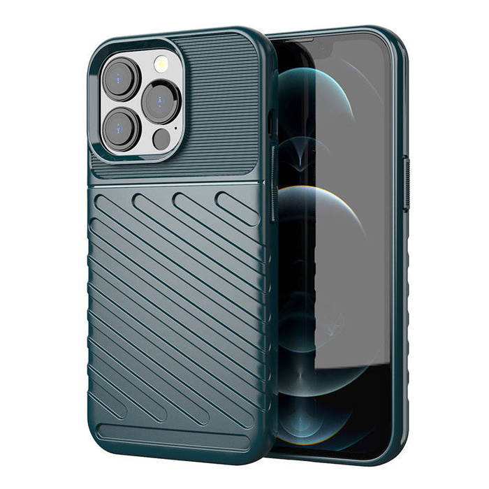 Thunder Case flexibilní pancéřovaný pouzdro kryt iPhone 13 Pro zelený