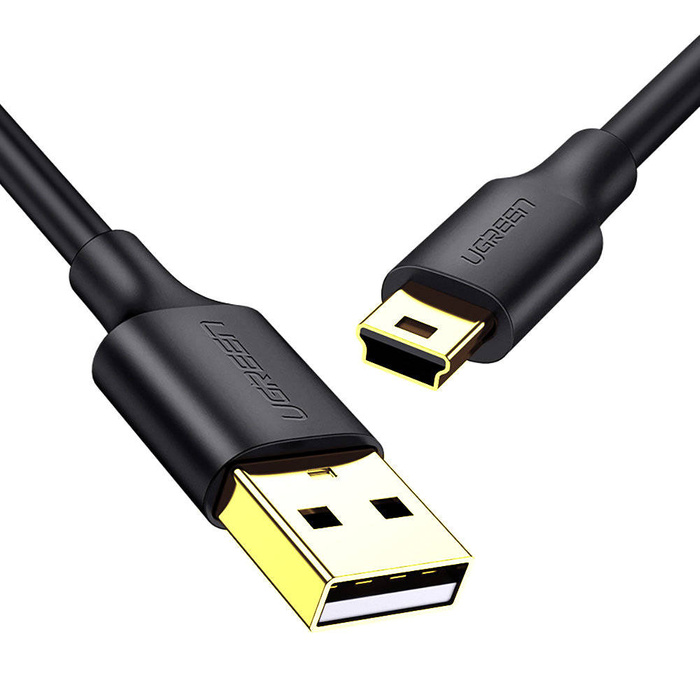 Ugreen 5kolíkový pozlacený USB kabel - mini USB 0,25 m černý (US132)