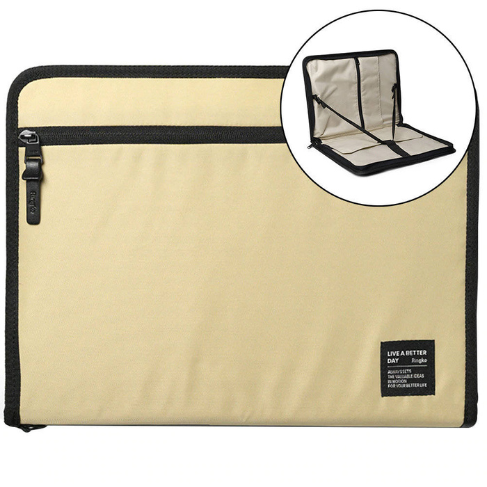 Ringke Smart Zip Pouch universel coque ordinateur portable tablette (jusqu'à 13'') stand sac organisateur beige