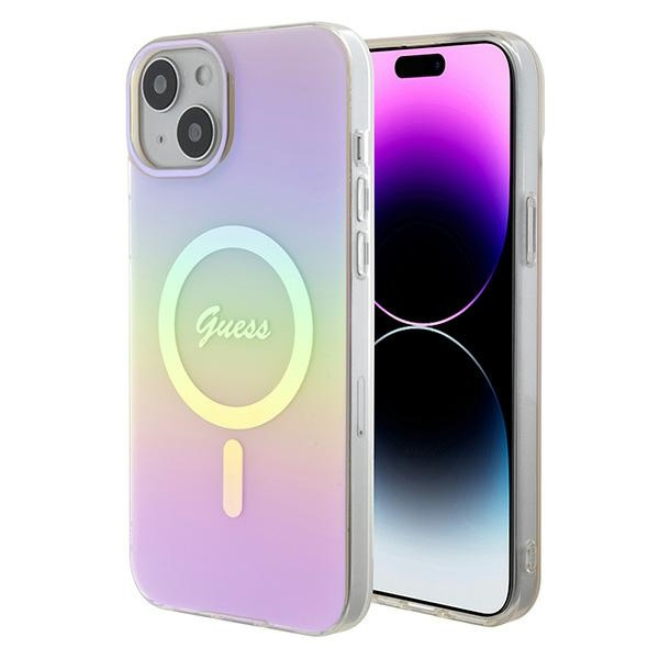 Case Guess GUHMP15MHITSP iPhone 15 Plus 6.7" pink/pink hardcase IML Iridescent MagSafe Case