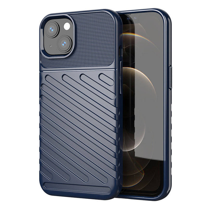 Thunder Case flexible blindé coque couverture iPhone 13 bleu