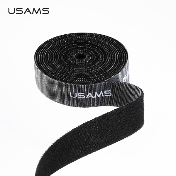 USAMS Cable Organizer 5m Klettverschluss Schwarz