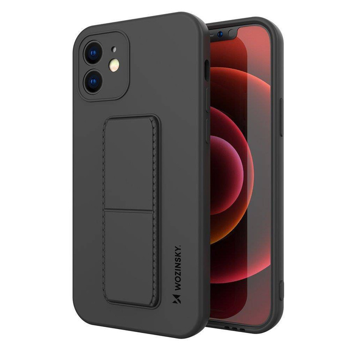 Wozinsky Kickstand Case Etui en silicone flexible avec support iPhone XS Max Noir