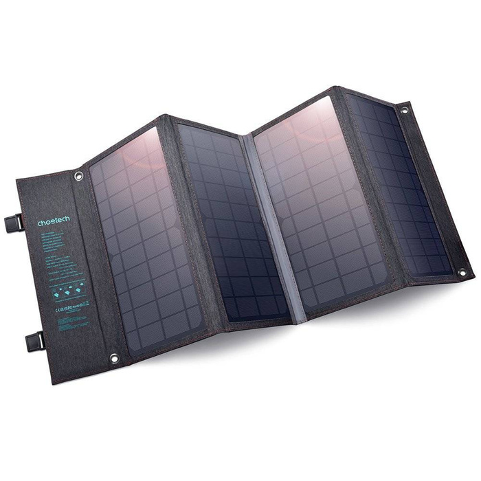 Choetech foldable solar charger solar PV 36W Quick Charge Power Delivery USB / USB Type C (94 x 36 cm) gray (SC006)