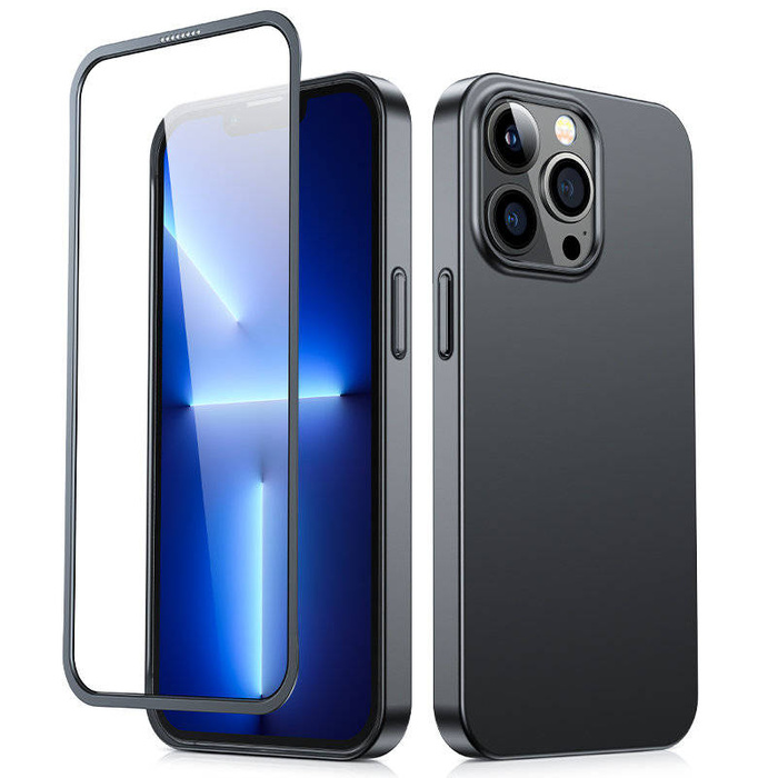 Joyroom 360 Full Case pouzdro kryt pro iPhone 13 Pro zadní a přední kryt + tempered Glass černý (JR-BP935 black)