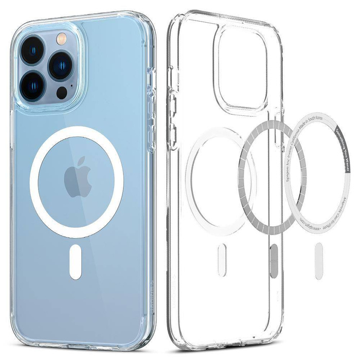 Spigen iPhone 13 Pro Ultra Hybrid Mag MagSafe Clear Case + Verre trempé Full Cover Spigen