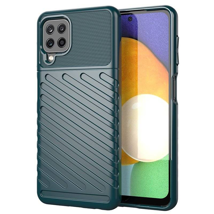 Custodia in TPU con cover rigida e flessibile Thunder Case per Samsung Galaxy A22 4G verde