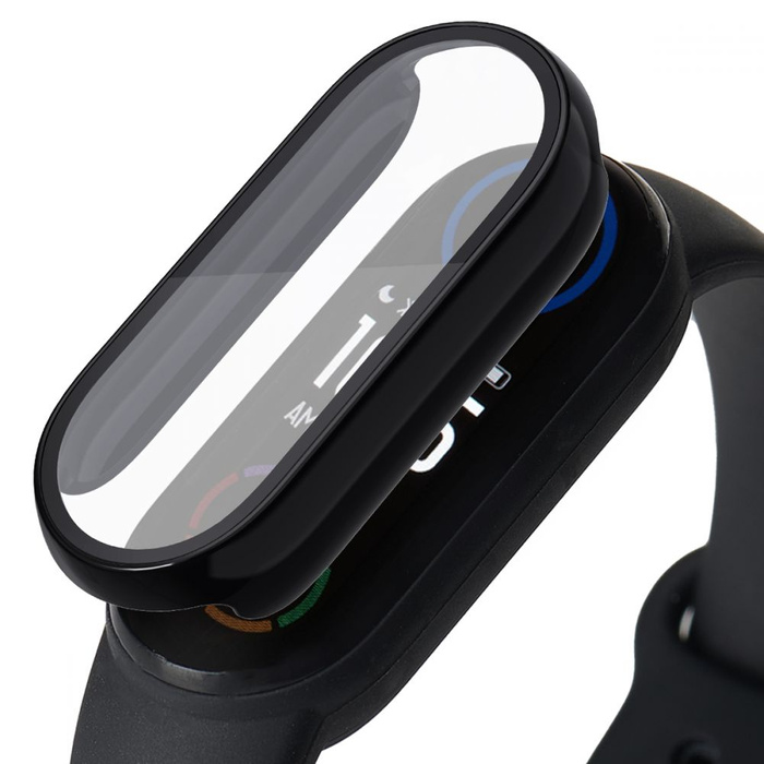 Tech-Protect Coque Verre Coque Xiaomi Mi Band 3/4/5/6/6 Nfc Noir