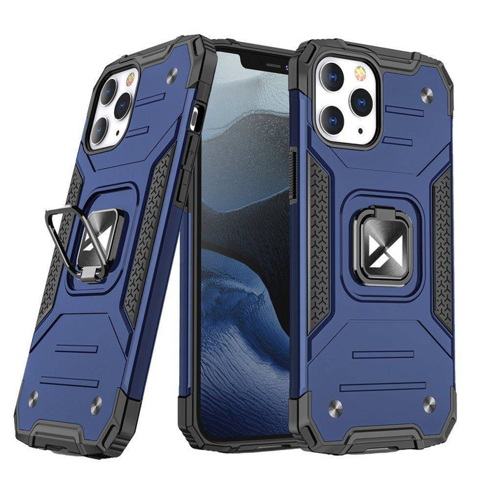 Obal Wozinsky Ring Armor Obal iPhone 14 Pro Max Armoured Cover Držák Mag netic Ring Bluecase