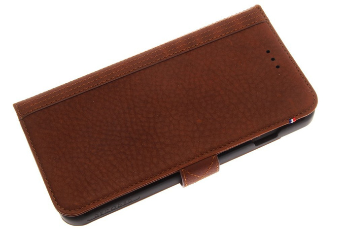 Étui décodé iPhone 8 7 6s 6 Plus avec Flip Wallet Case Marron