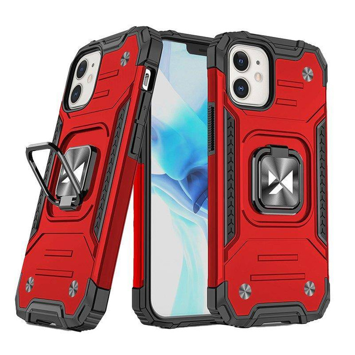 Coque Wozinsky Ring Armor pour iPhone 14 coque blindée support magnétique anneau rouge