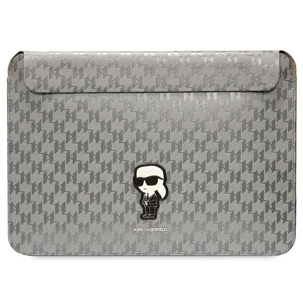 Karl Lagerfeld Sleeve KLCS14SAKHPKG 14" Silver/Silver Saffiano Monogram Iconic