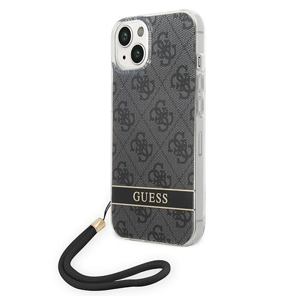 Guess GUOHCP14MH4STK iPhone 14 Plus 6.7" black/black hardcase 4G Print Strap