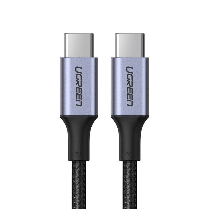 Ugreen kabel Kabel USB Typ C - USB Typ C 5 A 100 W Napájení Rychlé nabíjení 3.0 FCP 480 Mb/s 1 m šedý (70427 US316)