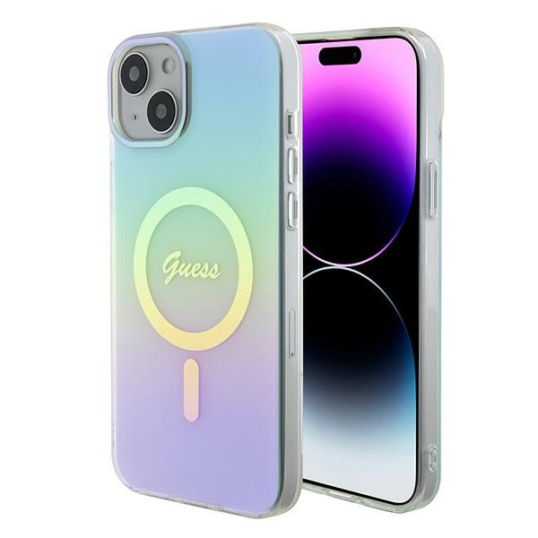 Case Guess GUHMP15MHITSQ iPhone 15 Plus 6.7" turquoise/turquoise hardcase IML Iridescent MagSafe Case