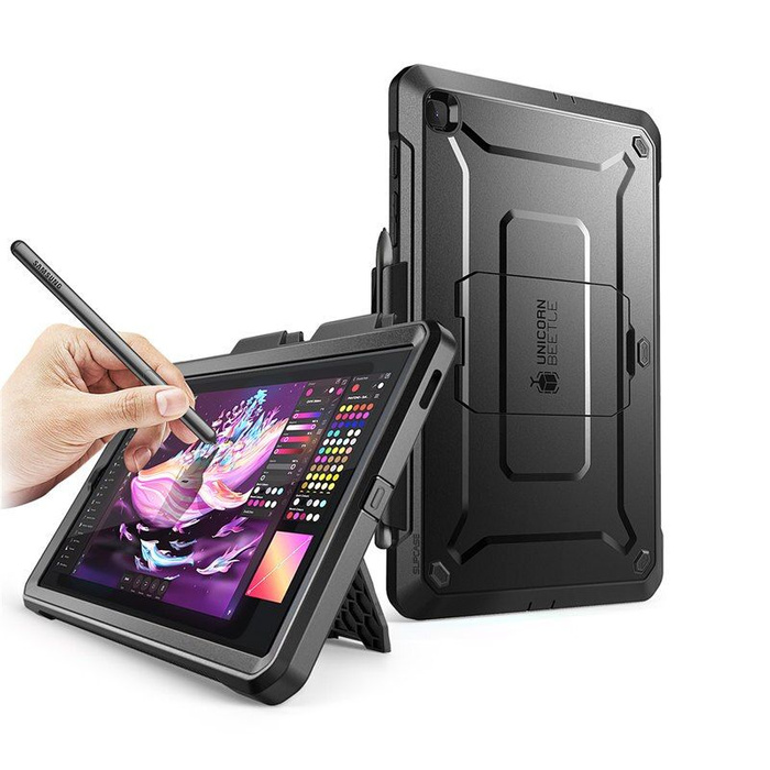 Hülle SUPCASE Einhorn Käfer Pro Galaxy Tab S6 Lite 10.4 P610/P615 Schwarzes Gehäuse