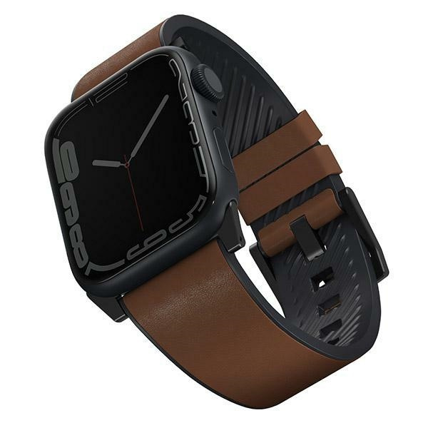 Uniq Straden Apple Watch Series 4/5/6/7 / SE 42/44 / 45mm strap. Leather Hybrid Strap brown / brown