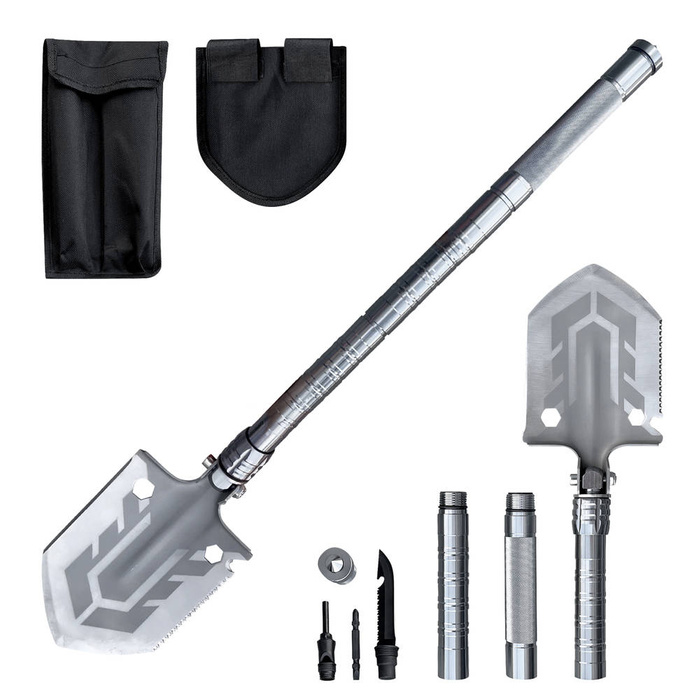 Multifunctional folding shovel 10in1 survival knife screwdriver glass breaker