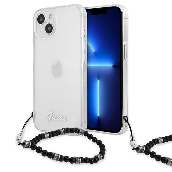 Pouzdro GUESS Apple iPhone 13 Black Pearl Clear Hardcase