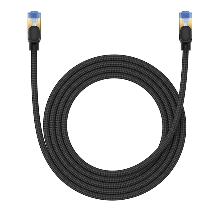 Braided network cable cat.7 Baseus Ethernet RJ45, 10Gbps, 2m (black)