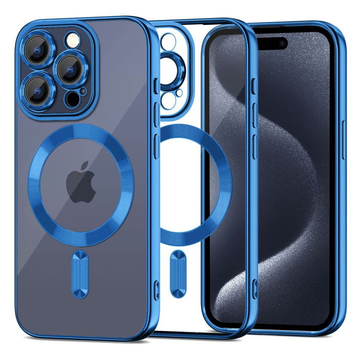 Telefontok Tech-protect Magfényes MagSafe IPhone 15 Pro Navy Case