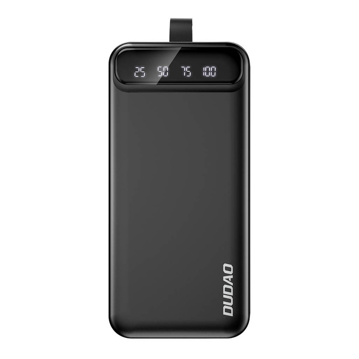 Dudao power bank 30000 mAh 3x USB con lampada LED nera (K8s + nera)