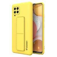 Wozinsky Kickstand Case Silicone Stand Cover for Samsung Galaxy A42 5G Yellow