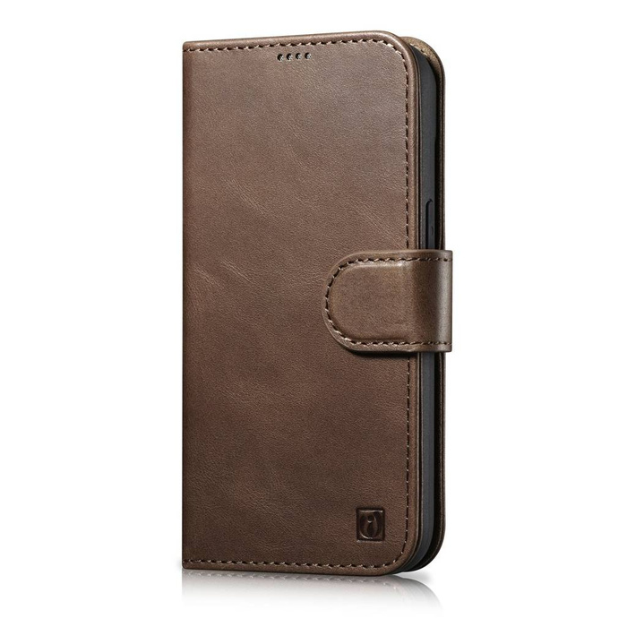 iCarer Oil Wax Wallet Case 2in1 case iPhone 14 Flip Leather Cover Anti-RFID brown (WMI14220721-BN)