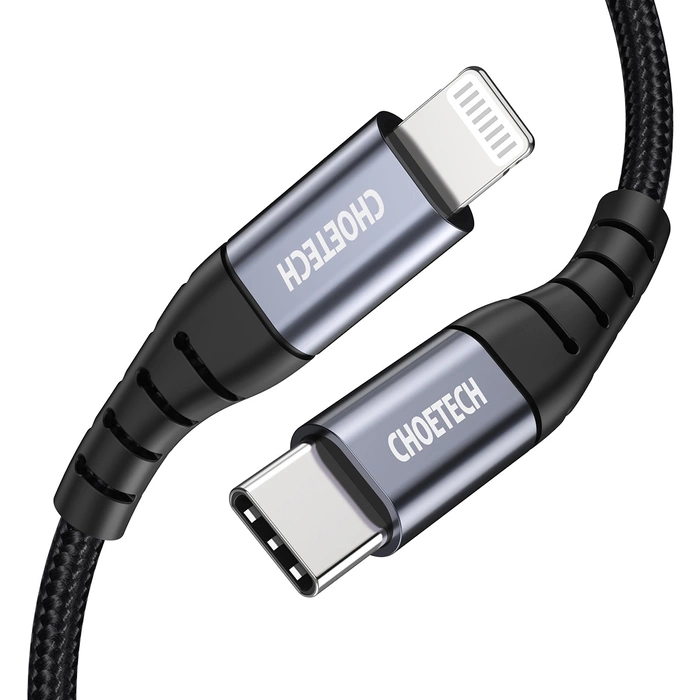 Choetech IP0041 USB-C / Lightning MFi 480Mb/s 3A 2m kabel - černý