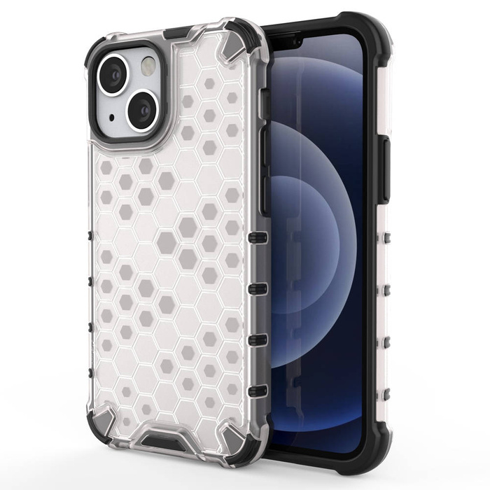 Cover per armatura a nido d&#39;ape con paraurti in TPU per iPhone 13 mini trasparente