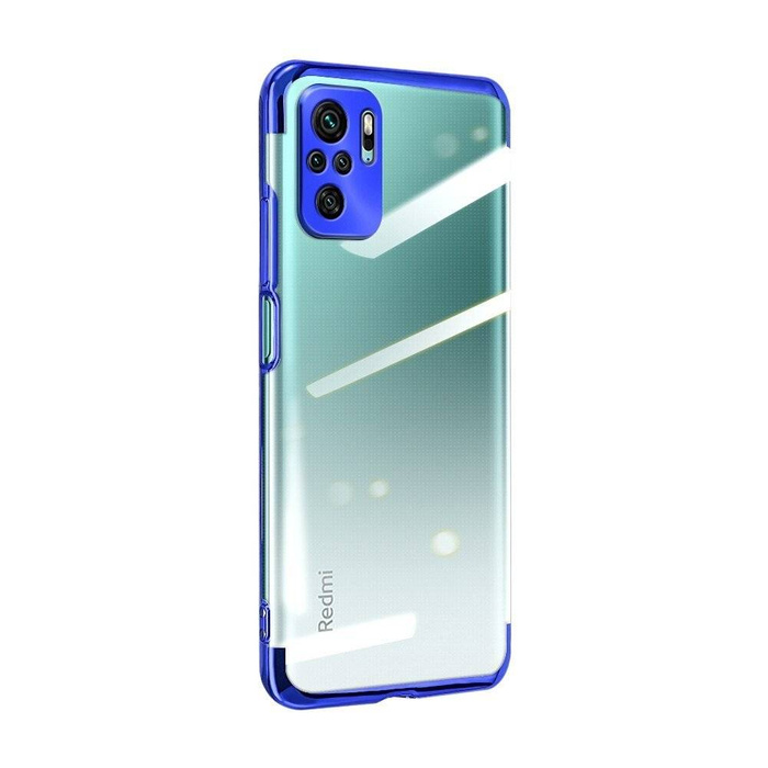 Čirá barva case gelový kryt pouzdro s kovovým rámečkem Xiaomi Redmi Note 10 5G / Poco M3 Pro modrý