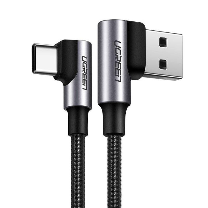 Ugreen pravoúhlý kabel USB kabel – USB Type C Quick Charge 3.0 QC3.0 3 A 0,5 m šedý (US176 20855)