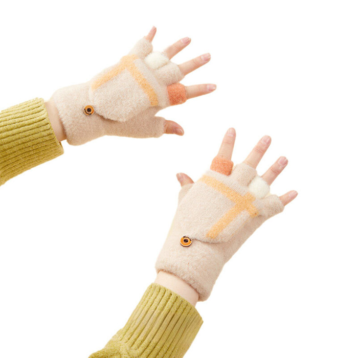 Gants de téléphone hiver femme/enfant - blanc