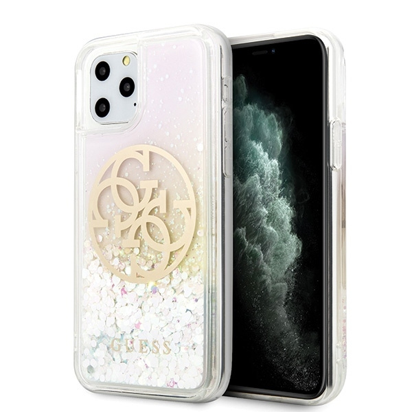 Case GUESS Apple iPhone 11 Pro Gradient Liquid Glitter Circle Logo Case Gold Hardcase