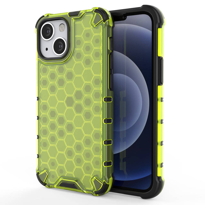 Pancéřový kryt Honeycomb pouzdro s gelovým rámem iPhone 13 mini green