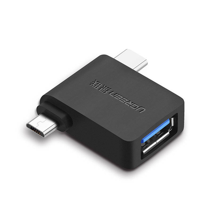 Ugreen adaptér OTG USB USB 3.2 Gen 1 (5 Gbps) - USB typu C / micro USB černý (30453)