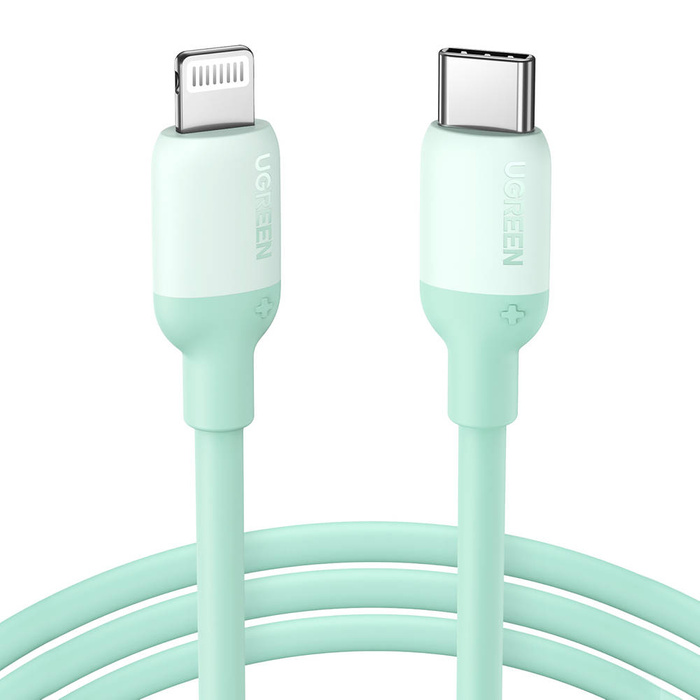 Ugreen gyorstöltő Kábel USB Type C - Lightning (MFI-tanúsítvánnyal rendelkező) chip C94 Power Delivery 1m zöld (US387 20308)