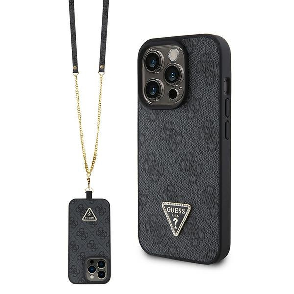 Case Guess GUHCP15XP4TDSCPK iPhone 15 Pro Max 6.7" black/black hardcase Crossbody 4G Metal Logo Case