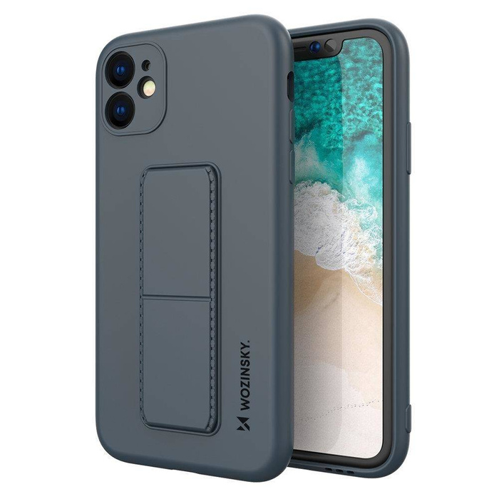 Wozinsky Kickstand Case Flexibilní silikonový stojánek pro iPhone 11 Pro Max Navy Blue