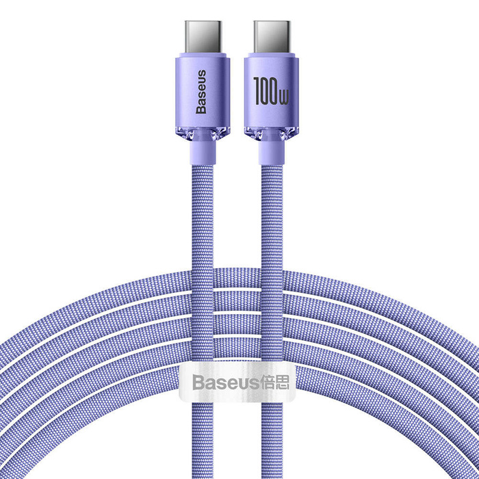 Baseus Crystal Shine Series cable USB cable for fast charging and data transfer USB Type C - USB Type C 100W 2m purple (CAJY000705)