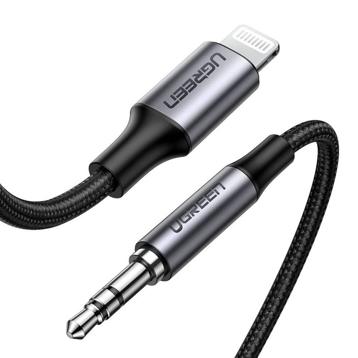 Ugreen kabel AUX MFI Lightning audio kabel - 3,5 mm mini jack 1 m šedý (70509)