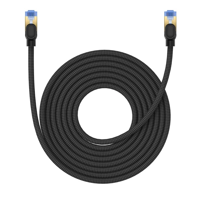 Braided network cable cat.7 Baseus Ethernet RJ45, 10Gbps, 8m (black)