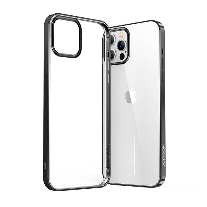 Joyroom New Beautiful Series ultra mince transparent coque avec cadre métallique pour iPhone 12 mini noir (JR-BP794)